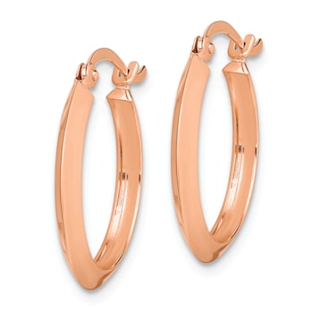 14k Rose Gold Polished 3/4" Hoop Earrings