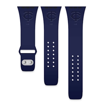 Gametime Minnesota Twins Debossed Silicone Apple Watch Band (38/40mm
M/L). Watch not included.