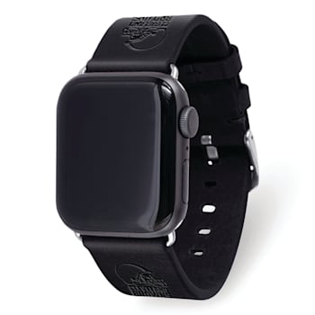 Gametime Cleveland Browns Leather Band fits Apple Watch (42/44mm S/M
Black). Watch not included.