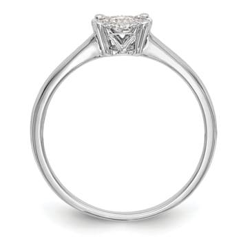 Rhodium Over 14K White Gold Lab Grown Diamond Cluster Engagement Ring 0.235ctw