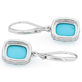 Turquoise Drop Earrings In Sterling Silver 9x7mm
