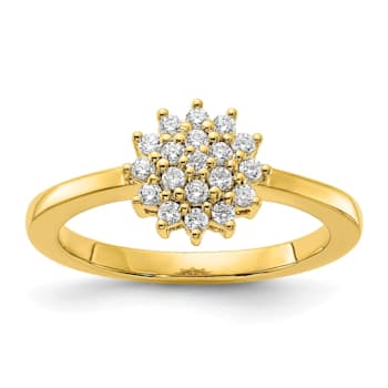 14K Yellow Gold Lab Grown Diamond SI1/SI2, G H I, Cluster Ring