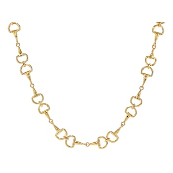 Statement Chain Necklace In 18K Gold Over Bronze