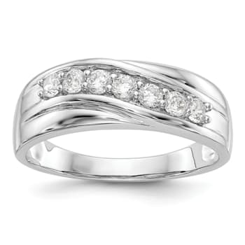 Rhodium Over 14K Gold Lab Grown Diamond SI1/SI2, G H I, Men's Band