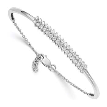 14K White Gold Lab Grown Diamond VS/SI GH, Bangle Bracelet
