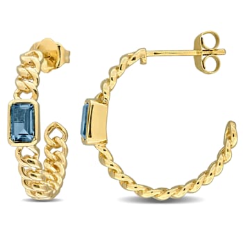 London Blue Topaz 14K Yellow Gold Earrings 0.8ctw