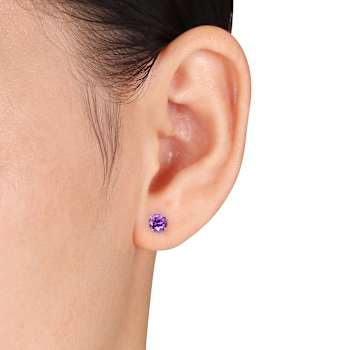 Amethyst 14K White Gold Earrings 0.80ctw