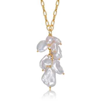 Pear Shape Freshwater Pearl Solitaire Pendant In 14K Gold Over Sterling Silver