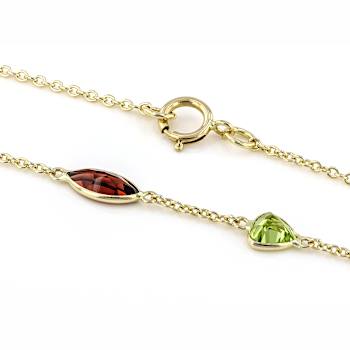 Multi-Gem 14k Yellow Gold 18" Necklace 11.05ctw