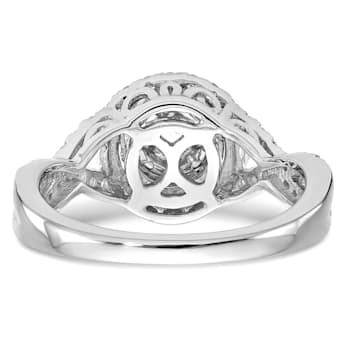 Rhodium Over 14K White Gold Lab Grown Diamond Cluster Engagement Ring 0.758ctw