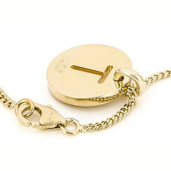 Cardano Initial T Pendant Necklace In 18K Gold Over Bronze