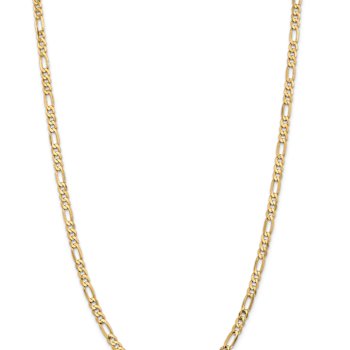 14k Yellow Gold 4.75mm Solid Flat Figaro 18 Inch Chain