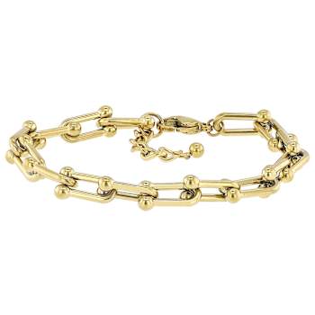 Stirrup Link Bracelet In Gold-Tone 6.5mm