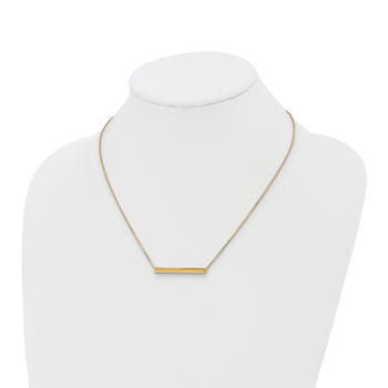 Polished Cable LInk Bar Necklace In 14K Yellow Gold