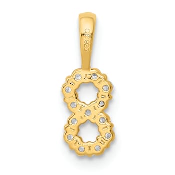 14K Yellow Gold Diamond Number 8 Pendant