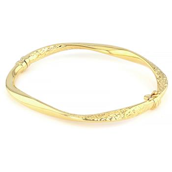 Polished Diamond-Cut Twist Bangle In 10K Gold