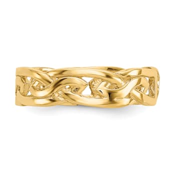 14K Yellow Gold Weave Toe Ring