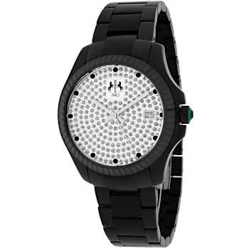 Jivago Women's Jolie White Dial, Black Stainless Steel Watch