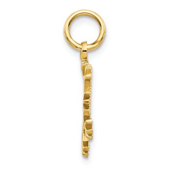 14K Yellow Gold Snowflake Charm Pendant