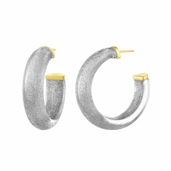 14K Yellow Gold Over Sterling Silver Small Illusion Acrylic Hoop
Earrings in Pixi