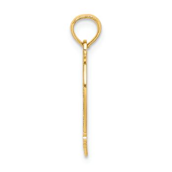 14k Yellow Gold Textured QUINCE ANOS 15 in Heart Charm