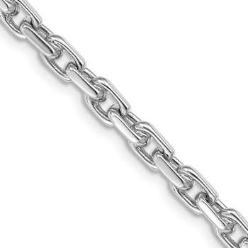Rhodium Over 14k White Gold 4.2mm Hand-polished Fancy Link Bracelet