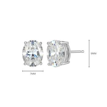 Oval Moissanite Platineve Stud Earrings 4.20ctw DEW