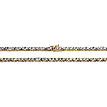 CZ Tennis Necklace In 14K Gold Over Sterling Silver