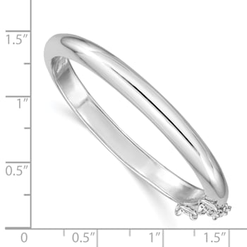 Rhodium Over Sterling Silver Polished 5mm with Safety Hinged Children's Bangle