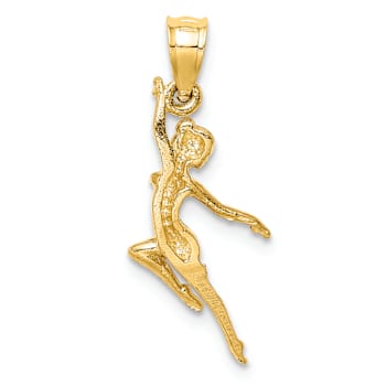 14k Yellow Gold Textured Dancer Pendant