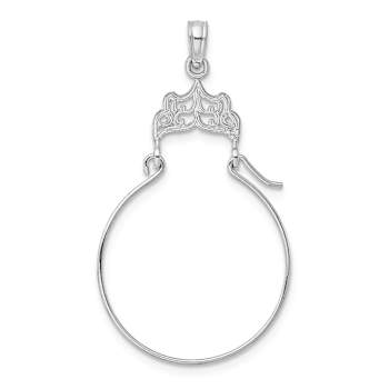 Rhodium Over 14K White Gold Filigree Charm Holder