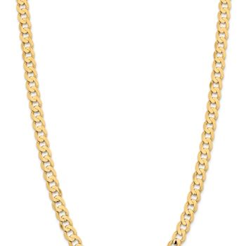 14k Yellow Gold 8.5mm Solid Open Concave Curb 22 Inch Chain