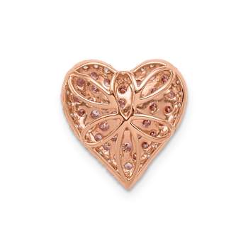 14k Rose Gold Diamond and Pink Sapphire Vintage Heart chain slide