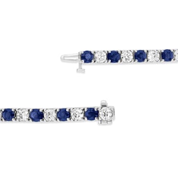 6.25ctw Sapphire and Diamond Bracelet in 14k White Gold
