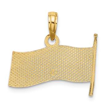 10K Yellow Gold Textured American Flag Charm