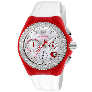 Technomarine Cruise Valentine 40mm White Dial Crystal Accents White
Silicone Strap Quartz Watch