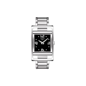 Tissot Women's Stainless Steel Bracelet Black Dial Watch