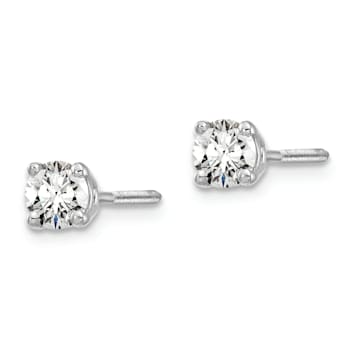 Rhodium Over 14K Gold Lab Grown Diamond 1/2ct. VS/SI GH+, Screw Back Earrings