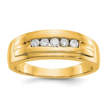 14K Yellow Gold Lab Grown Diamond SI1/SI2, G H I, Men's Ring