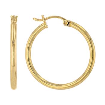 Classic Polished Hoop Earrings In 18K Gold Over Sterling Silver