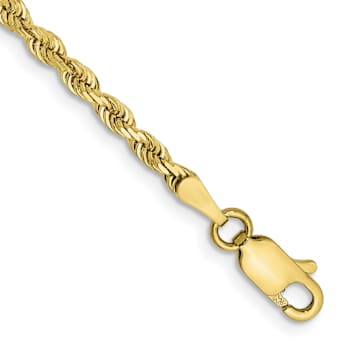 10k Yellow Gold 2.75mm Diamond-Cut Quadruple Rope Link Bracelet