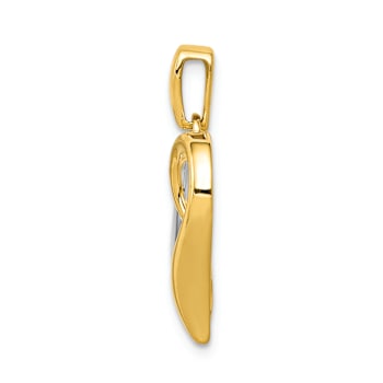 14k Yellow Gold and 14k White Gold Diamond Heart Pendant