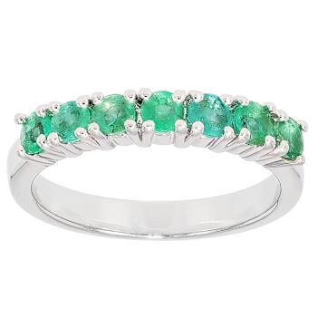 Emerald Band Ring In Sterling Silver 0.65ctw