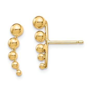 14k Yellow Gold Graduated Ball Stud Earrings
