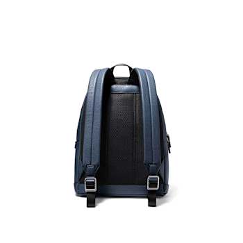 Michael Kors Cooper Large Pebbled Leather Backpack in Navy