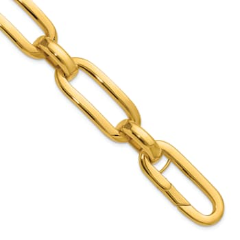18K Yellow Gold Polished Oval Link 7.5 inch Bracelet