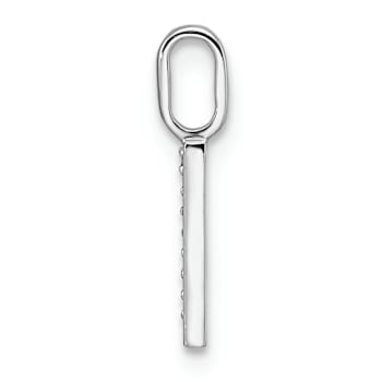 14K White Gold Diamond Letter I Initial Pendant