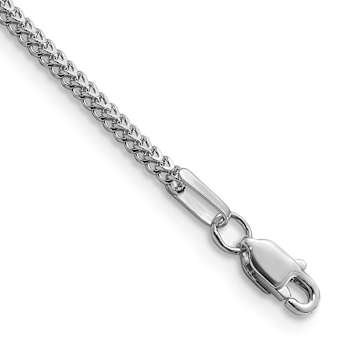Rhodium Over 14k White Gold 1.3mm Franco Link Bracelet