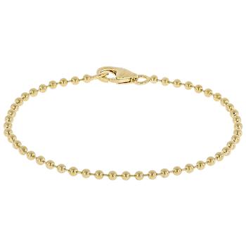 Box, Bead and Rolo Chain Bracelet Set Of 3 In 18K Gold Over Bronze