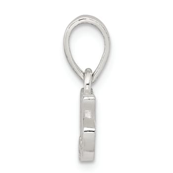 Sterling Silver Cubic Zirconia Polished Mom Pendant